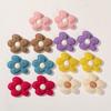 Estilo coreano color dulce flocado felpa acrílico multicolor flor diy tocado accesorios para el cabello cuerda para el cabello material femenino al por mayor
