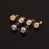 Brincos de zircônia cúbica branca com cravação de pedras, estilo explosão de desejos transfronteiriços, brincos de diamante femininos, joia de orelha versátil e elegante
