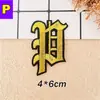 Parche Bordado con Letras y Números Romanos Antiguos Dorados con Adhesivo Termofusible. Insignia Bordada Parche Pequeño Emblema Parche de Tela Accesorios para Ropa