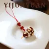 Moda Original Nuevo Estilo Chino Calabaza Esmalte Rojo Lujo Gama Alta Colgante para Teléfono Accesorio Versátil para Mujeres