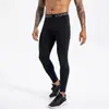 Calças de Compressão de Cor Blocada Personalizadas de Alta Elasticidade para Homens, Calças Longas de Nove Pontos para Yoga Fitness, Leggings Esportivas de Secagem Rápida para Corrida, Oem