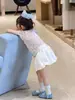 Ropa Infantil para Niñas, Camiseta de Manga Corta, Verano Delgado Casual Dibujos Animados Falso Dos Piezas Ropa Infantil, Ropa de Bebé Clase A