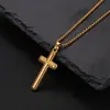 Colar com Pingente Cruzado Bicolor de Aço Inoxidável Novo Transfronteiriço Banhado a Ouro 18K Sem Desbotamento Joia Clássica Personalizada