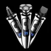 Barbeador Digital de Três Cabeças 6000 Display USB Lavagem Completa do Corpo Barbeador Elétrico Multifuncional Barba Masculina