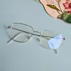 Óculos de Metal Retro de Aro Completo de Alta Moda Carlos Reba-Style Sem Parafusos para Mulheres e Homens com Lentes de Grau