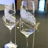 Un Par de Copas de Brindis Kit de Materiales DIY Copas de Champaña Hechas a Mano Regalo de Boda para la Novia Decoración Creativa de Boda Copas
