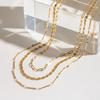 Collar de Acero Inoxidable Wanxing para Mujer, Anillo Geométrico Estilo Ins Cadena para Suéter de Acero de Titanio, Collar de Accesorios de Lujo Ligero de Nicho