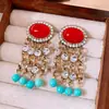 Aretes de Aguja Plateada con Borlas Ovaladas Incrustadas de Diamantes, Aretes Retro Vintage, Exquisitos y Versátiles, Aretes Estilo Lujo Ligero