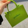 Bolso de fieltro verde Peekoo, bolso de hombro combinable, bolso de compras portátil de fieltro, bolso de regalo publicitario para empresas.