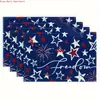 Jogo Americano Estampado Estilo Americano Estilo Dia da Independência Decoração Interna para Casa Almofada de Isolamento Térmico Novo Estilo Transfronteiriço Amazon Linho