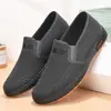 Zapatos de Tela Nuevos Estilo Primavera y Otoño Old Beijing para Personas de Mediana Edad y Mayores Casual Transpirables Suela Tbottomon Zapatos Planos para Hombre Tejido Fly Suela Suave Zapatos de Papá