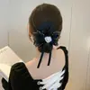 Coreia do Sul Portão Leste Estilo Retrô Chique Temperamento Menina Amor Strass Organza Laço Duplo Fita Anel de Cabelo