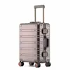 Maleta de carro completamente de aluminio, maletín de viaje de aleación de magnesio, rueda universal para hombre de 20/24 pulgadas, equipaje de contraseña para mujer de gran capacidad