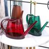 Regadera de plástico colorida transparente esmerilada regadera hogar resina transparente jardinería taburete de exterior ovalada para llevar regadera
