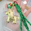 2026 Ano do Cavalo Ouro Puro 999 Riqueza Instantânea Árvore de Natal Corrente de Celular Cordão Chaveiro Cavalo de Ouro Pingente de Desenho Animado