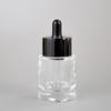 En stock 30ml Esencia Embotellado de Vidrio Cosmético Empaque Portátil Material Transparente Grueso Fondo Grueso Botella Gotero