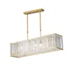 Lámpara de araña para restaurante Postmoderna Luz de lujo Atmosférica Rectangular Simple Creativa Lámpara de cristal para sala de estar Nórdica Lámpara de mesa para mesa de comedor de bar