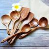 Espátula de teca de Tailandia antiadherente pala para el hogar pala para cocinar cuchara para arroz pala para freír cuchara para sopa colador traje combinado