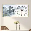 Reloj Reloj de Pared Sala de Estar con Temperatura Calendario Reloj de Comedor Luz Atmosférica Lujo Simple Moderno Moda Nuevo Reloj de Pared