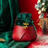 Bolsa de manzana navideña, bolsa de regalo, Nochebuena, fruta navideña, caja de embalaje de manzana, bolso de mano, embalaje navideño de cuero