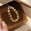 Joyería de Mano Dorada con Estilo Chino tipo Diamante, Lujo Ligero Cepillado, Artesanía Pesada, Diseño de Hoja de Ginkgo, Pulsera de Hoja Brillante