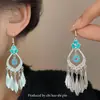 Brincos de Franja Étnicos Encantadores Castle Peak Temperamento Retro Corte Bohemia Sense de Alto Padrão Brincos Personalizados