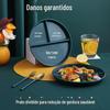 Prato de grade de palha de trigo prato para especialista em fitness prato para redução de gordura prato para salada de frutas prato doméstico prato de plástico atacado