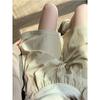 Shorts Yamamoto de Seda de Gelo Roxa para Mulheres, Verão Fino Cintura Alta Solto Petite Casual Esportivo Perna Larga Comprimento Médio