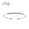 Pulsera de Plata S925 Usa Cristales Swarovski Elements Pulsera con Diseño de Moda y Pulsera Abierta Ajustable