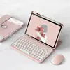 Funda Protectora con Teclado Adecuada para iPad 10.2 pulgadas 10.9 Rotatoria Textura de Tela Acrílico 9.7 Funda de Cuero con Teclado Pro11