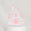 Decoración de Pastel Castillo Tarjeta Insertable Acrílico Castillo Grande Castillo Pequeño Molde de Silicona Castillo de Papel Tarjeta Insertable Bandera Insertable