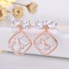 Qiao Lanxuan Letra H Zircon Brincos de Prata Esterlina Brincos de Ouro Elegantes para Cabelo
