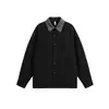 Yidao Roupas Vintage 2026 Outono Novo Retrô Americano Jacquard de Linho Lyocell Cor Contrastante Gola Lapela Manga Longa Camisa para Homens