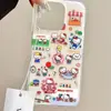 Adequado para Capa de Celular Iphone17/16 15Promax Fundo Branco Buraco Grande 14 Camada Dupla Imd13 Gatinho Kt Fofo Mão