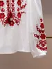 Shenzhen Nanyou Moda Feminina de Luxo Outono Novo Estilo Francês Chique Férias Bordada Floral Camisa de Manga Longa para Mulheres