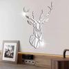 Pegatinas de Pared Acrílicas 3D Estilo Nórdico Sala de Estar Habitación Infantil Decoración de Jardín de Niños Autoadhesivas Cabeza de Ciervo Ciervo Sika