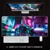Mouse Pad Cyberpunk Extra Grande Transfronteiriço Escritório E-Sports Jogo Animação Teclado Mesa Bidimensional com Borda Travada