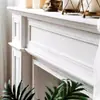 Gabinete Decorativo de Chimenea Estilo Francés Vintage, Divisor Minimalista para Entrada de Sala de Estar en Casa, Gabinete Estrecho Blanco de Madera Maciza