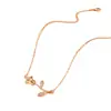 Collar de Flor de Tulipán Transfronterizo para Mujer en Verano, Collar Versátil de Acero de Titanio que No se Desvanece, Accesorios de Diseño de Nicho de Alta Gama