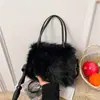 Bolso de mano simple de un solo hombro de moda con textura de felpa, elegante y con estilo para otoño e invierno, bolso cruzado de gran capacidad, versión coreana moderno