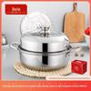 Panela de cozimento a vapor de camada única espessada totalmente brilhante panela quente a vapor doméstica 28cm panela de sopa a vapor panela de cozimento fogão de indução fogão a gás utensílios Universal