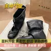 Botas Chunky Huecas Lazo Versátiles Casuales Botines Tobillo Mujer 2026 Nuevas Botas Cortas con Aumento Interno Zapatos Planos de Ballet