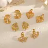 Pendientes de Acero Inoxidable con Textura de Hoja de Diamante Estilo Ins Transfronterizo Pendientes para Mujer Modernos de Gama Alta Pendientes de Acero de Titanio Oro de 18K