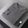 Suéter de cachemira para hombre de otoño e invierno con cuello POLO, jersey de lana de manga larga casual para negocios, camiseta básica de punto