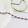 Pulsera joker de temperamento con circonita microincrustada para mujer, nueva de primavera y verano 2025, red-blue, pulsera simple, venta al por mayor de fábrica