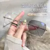 Gafas Graduadas que Cambian de Color, Sin Montura con Bordes Cortados, Se Pueden Personalizar con Lentes Graduados, Diseño Sin Montura Puro Deseo, Aspecto Natural, Gafas Graduadas Anti Luz Azul