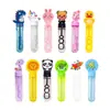 Puesto de varita de burbujas mini, juguete de dibujos animados para niños para hacer burbujas, trompeta, agua para burbujas portátil, regalo para jardín de infantes