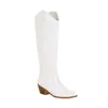 Botas Británicas de Comercio Exterior Gruesas Bordadas 40 Rodilla Comercio Exterior 45 Botas talla extra Botas de Jinete Nuevas Botas Altas y Tacón Alto Adulto