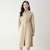 Nova moda casual outono 2026, casaco preto de lã, elegante casaco de lã dupla face para mulheres, comprimento médio