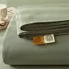Sábanas Ajustables de Algodón Estilo Muji Populares Sábanas Ajustables Teñidas en Hilo de 40 Hilos 100% Algodón Puro Protector de Colchón Tatami Cubierta de Cama Clase A